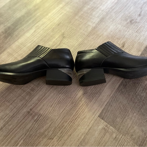 Steve Madden cowboy black leather unique heel leather boots  size 6 - Picture 3 of 13